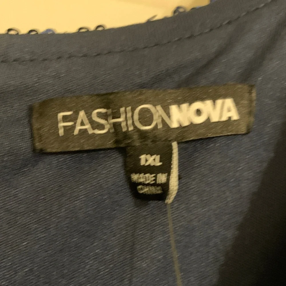 Blue Sequin Long Sleeve Dress - Picture 6 of 6